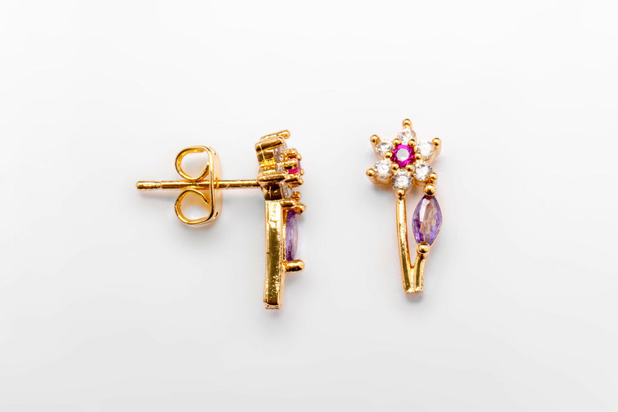 Broquel flor tallo largo