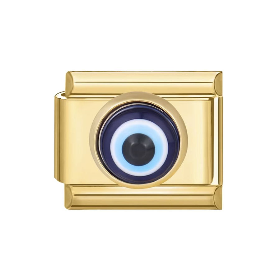 Charm Dorado ojo turco azul 3D