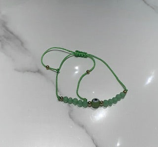 pulsera hilo ojo turco verde