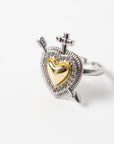 Anillo Corazón Flechado con Zirconias