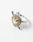 Anillo Corazón Flechado con Zirconias