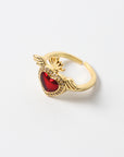 Anillo Corazón Rojo con Alas