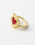 Anillo Corazón Rojo con Picos