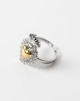 Anillo Corazón Dorado con Zirconia