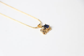 Collar Elefante Zirconia Azul Marino