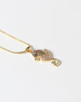 Collar de Caballito de Mar con Zirconias de Colores