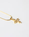 Collar de Cruz Dorada Mini con Zirconia