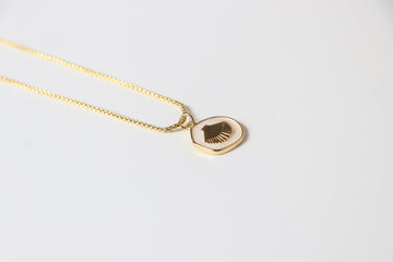 Collar de Concha Dorada con Fondo Blanco