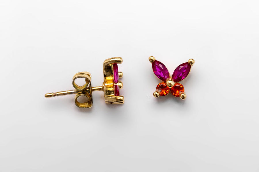 Broquel Mariposa Rosa con Rojo