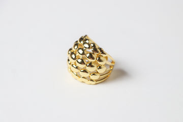 Anillo Dorado Textura Circular