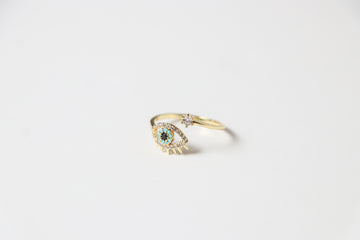 Anillo Ojo Turco con Zirconia Ajustable