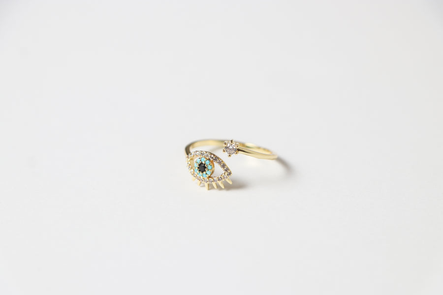 Anillo Ojo Turco con Zirconia Ajustable