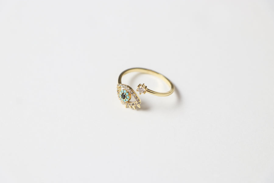 Anillo Ojo Turco con Zirconia Ajustable