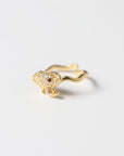 Anillo Elefante Dorado con Zirconia