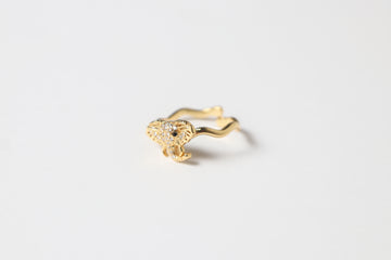 Anillo Elefante Dorado con Zirconia