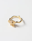 Anillo Elefante Dorado con Zirconia