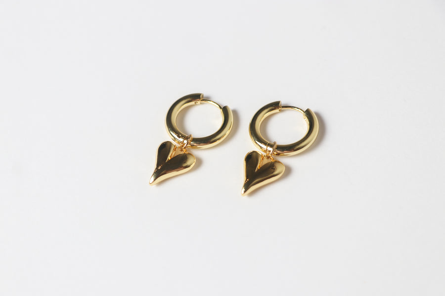 Arracada Corazón Dorado Bold