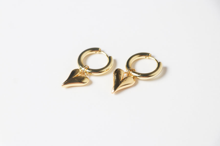 Arracada Corazón Dorado Bold