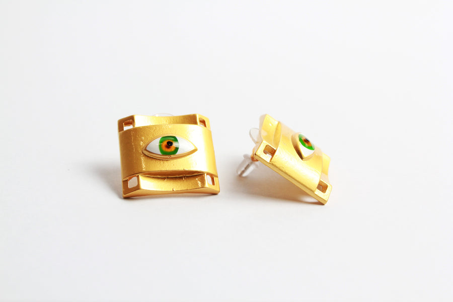 Aretes dorado con ojo