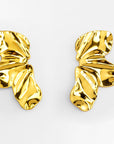 Aretes Media Flor Dorada