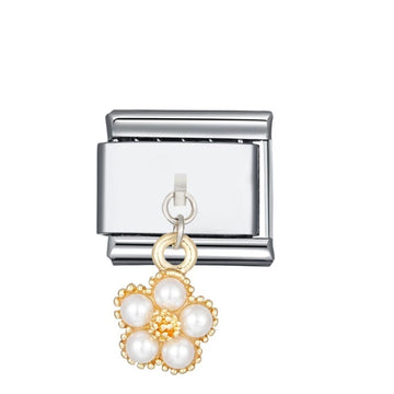 Charm flor perlas colgante