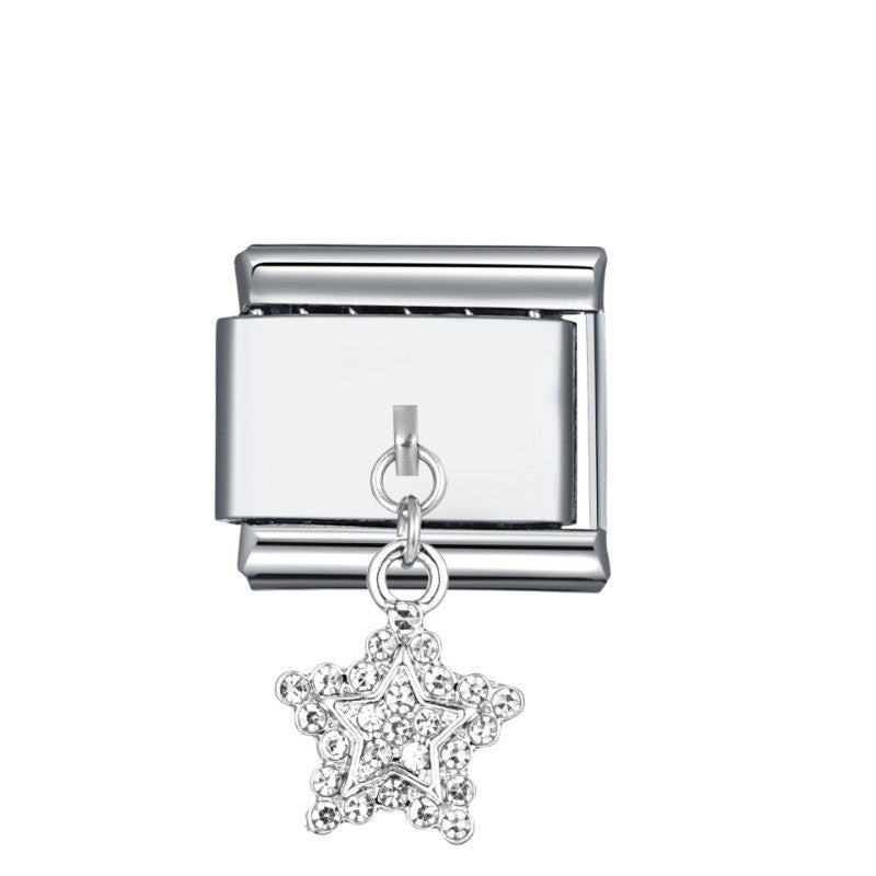 Charm estrella con diamantes colgante