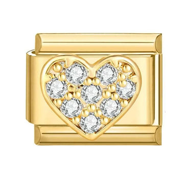 Charm Corazón Dorado Diamantes