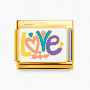 Charm Dorado Love rainbow