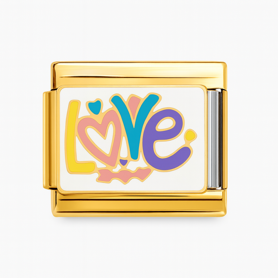 Charm Dorado Love rainbow